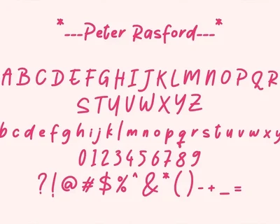 Peter Rasford font